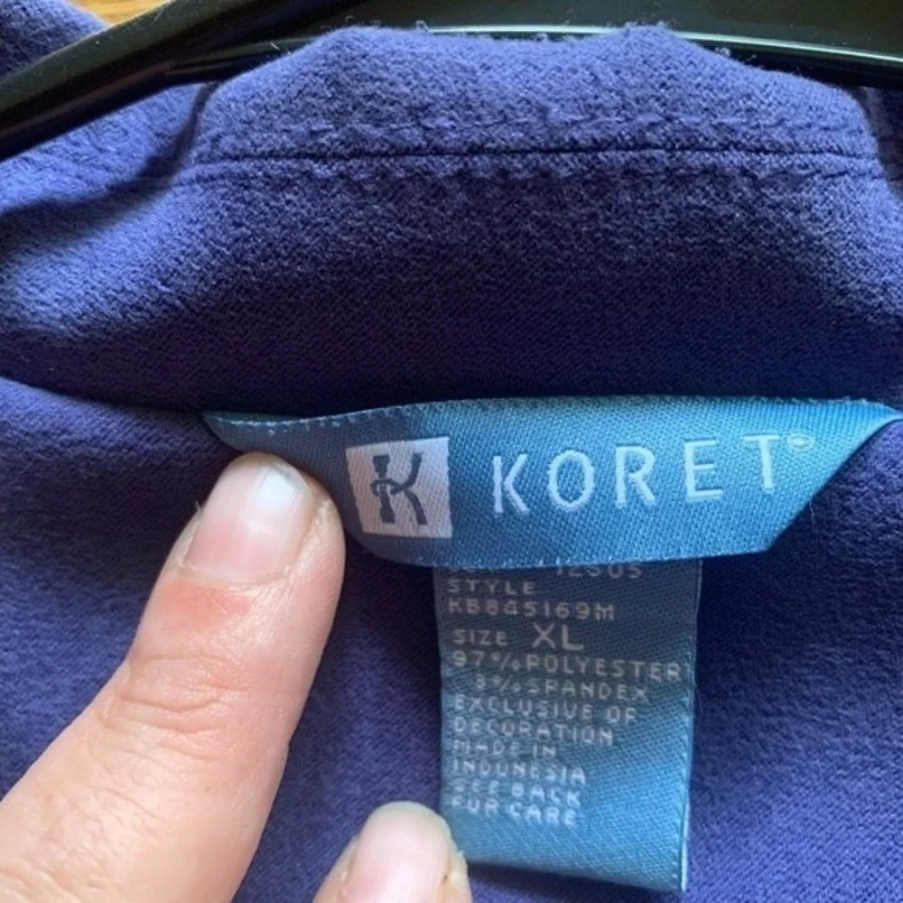 Koret Jacket Womens XL Purple Vintage Embroidered Stretch Blazer Grannycore‎